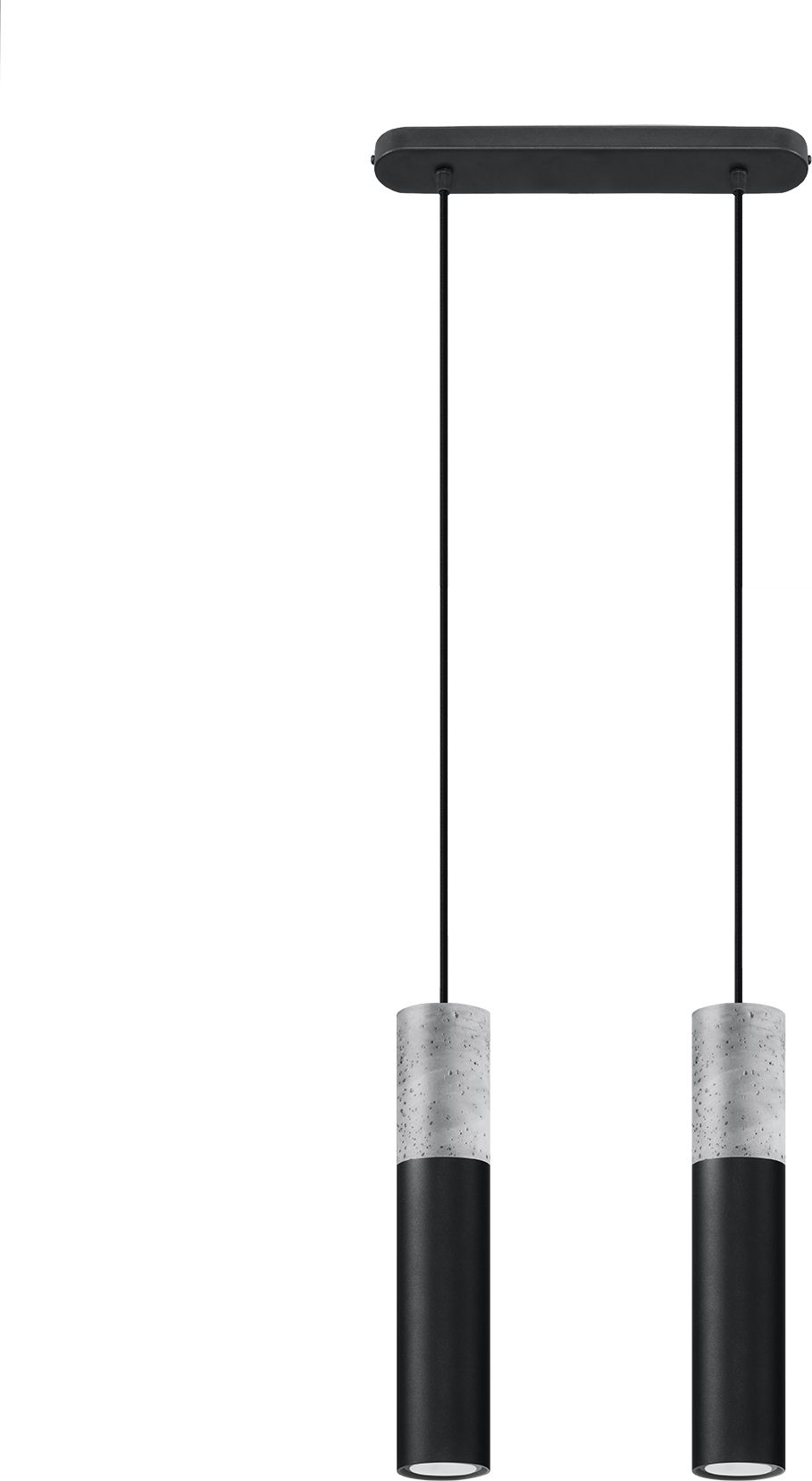 Lampa wisząca Lumes Czarna podwójna lampa wisząca betonowa - EX569-Borgis