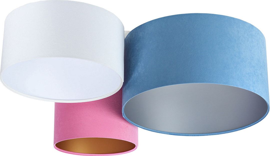 Lampa sufitowa Lumes Kolorowy potrójny plafon abażurowy - EXX59-Lenisa