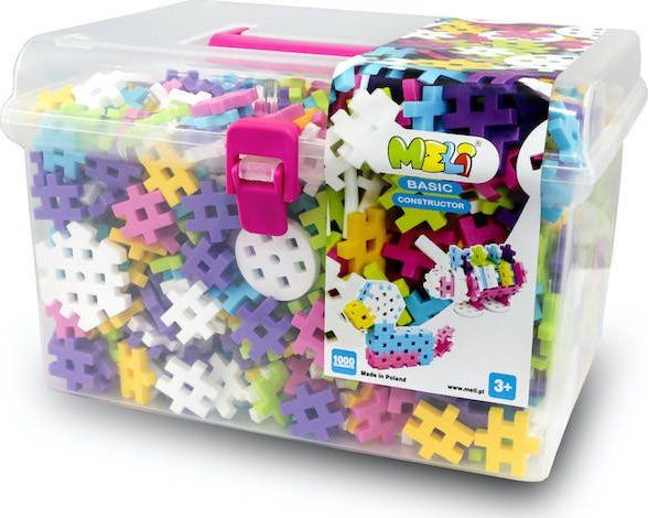 Meli Klocki Meli Constructor Pink Travel Box 1000 el.