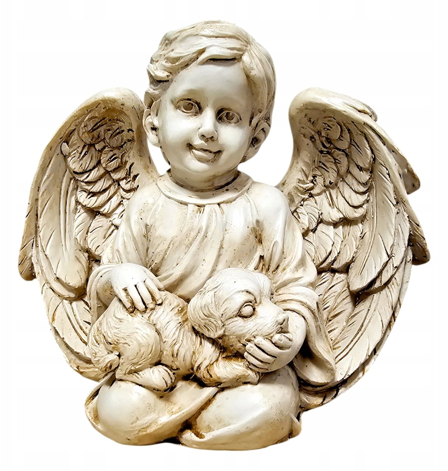 Figura Anioł skrzydła piesek 18cm