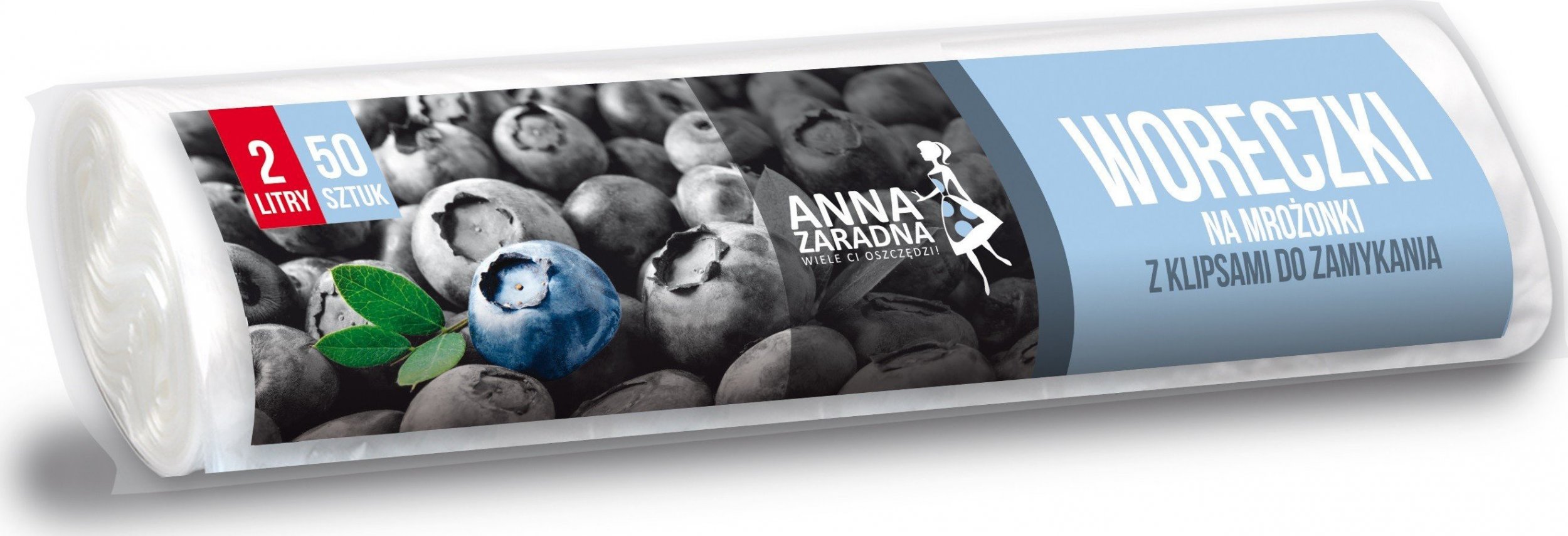 Stella ANNA ZARADNA Woreczki na mrożonki 2L 1op.-50szt. opakowanie z klipsami