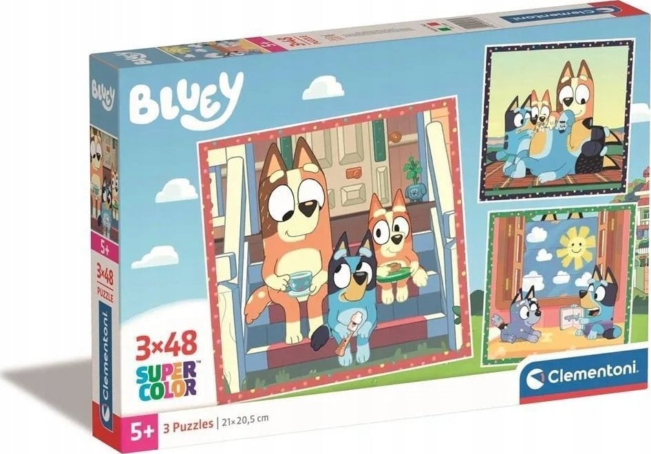 Clementoni Puzzle Super Color Bluey 3 x 48 elementów