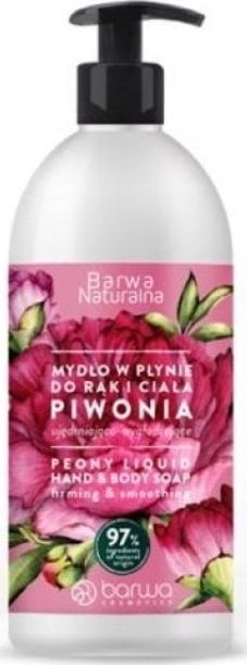 Barwa Barwa Naturalna, Mydło w płynie Piwonia, 500 ml - Długi termin ważności!