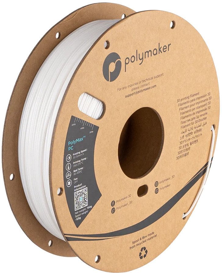 Filament Polymaker PolyMax PC 1,75mm 0,75kg - White}