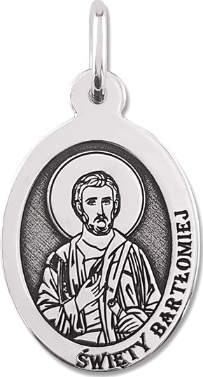 WĘC - Twój Jubiler Medalik srebrny z wizerunkiem Św. Bartłomieja