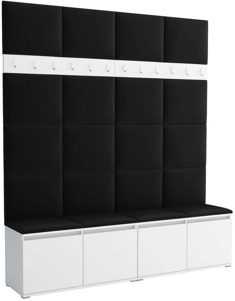 Tapicerowana garderoba Noris II - kolor biały + tkanina Trinity 16