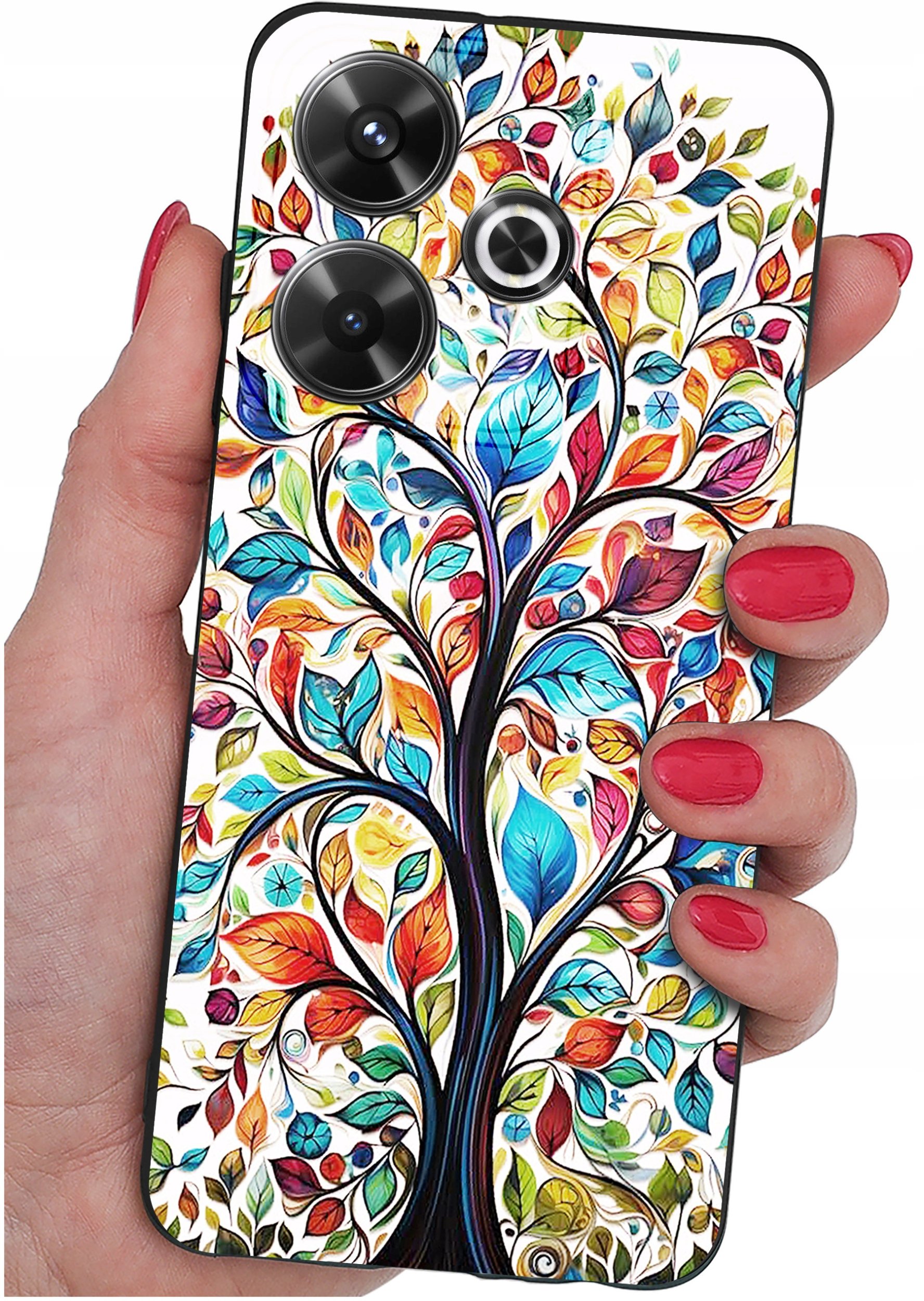 Etui do Xiaomi Redmi 13 4G WZORY |SILIKONOWE MATT CASE + SZKŁO 9H