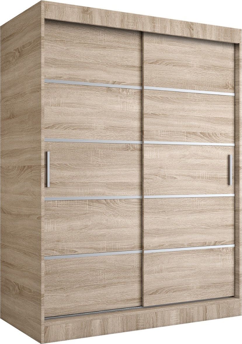 MKPOL Szafa przesuwna MODUO COMFORT 150 dąb sonoma z listwami