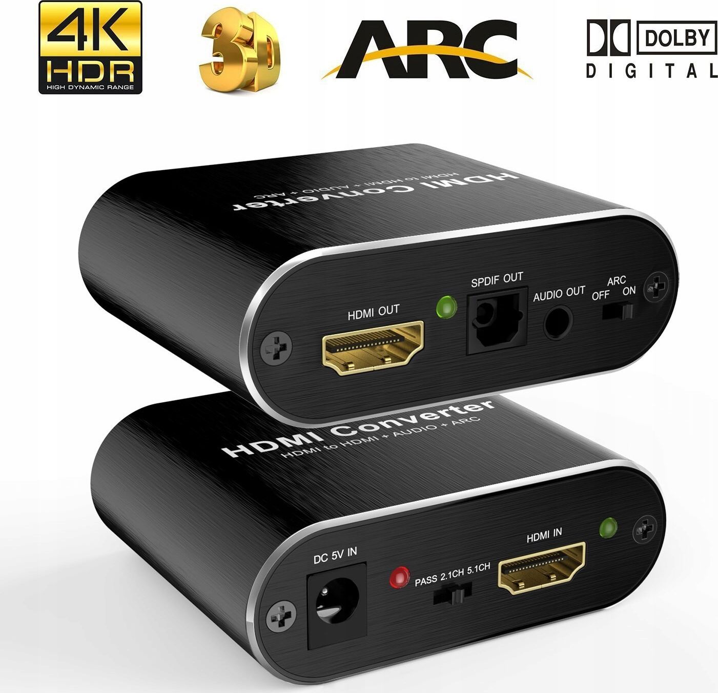 System przekazu sygnału AV Pawonik HDMI - Toslink czarny