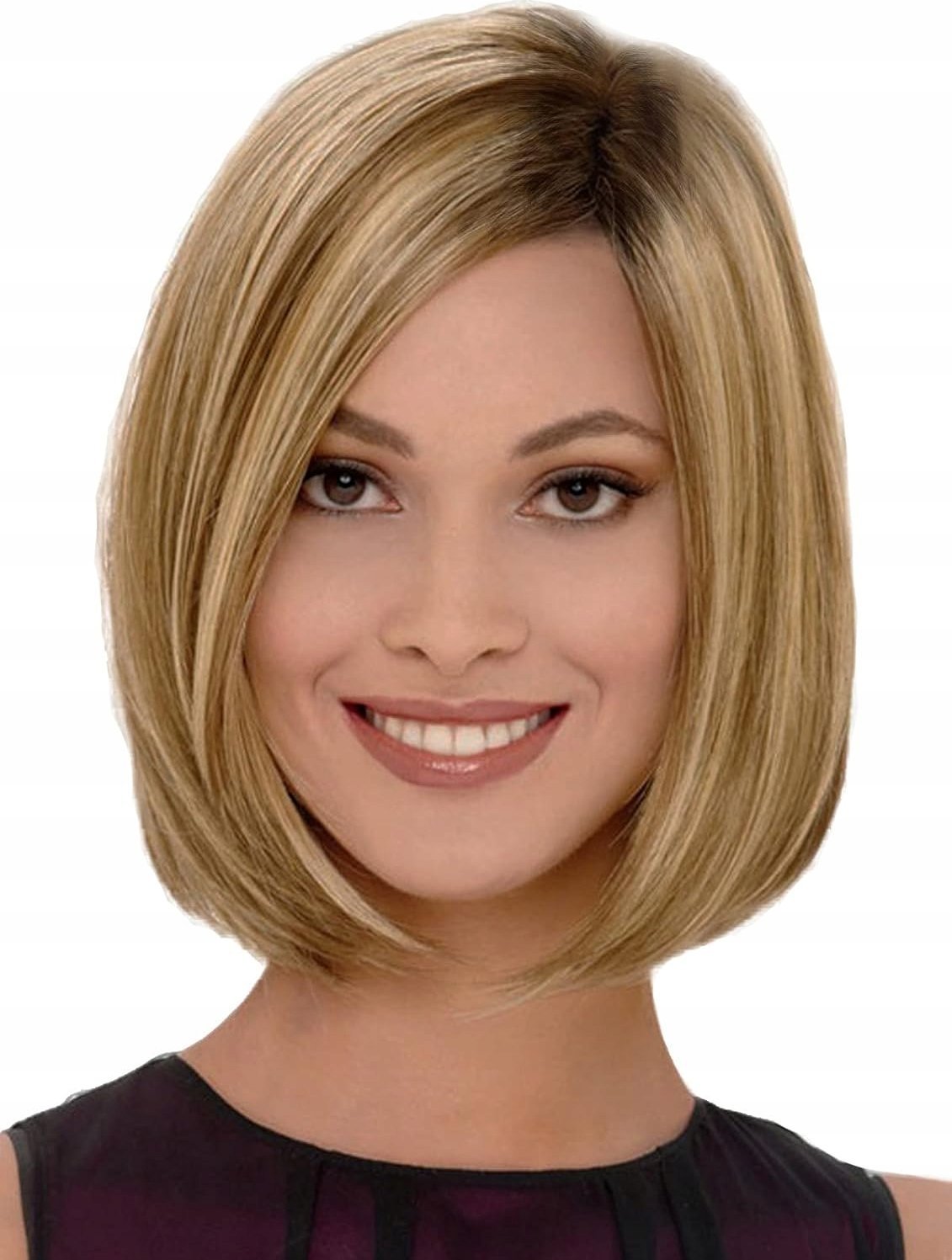 Korbi PERUKA WŁOSY BLOND PROSTE BOB NA SIATCE W93