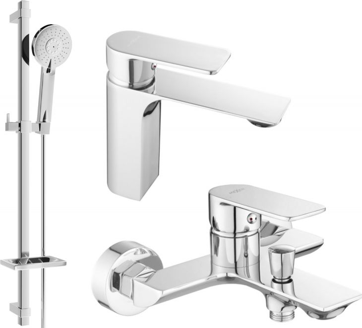 Mexen Mexen Alexa DQ40 zestaw wannowy, chrom - 71203DQ40-00