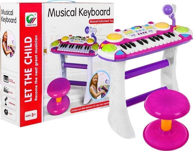 Keyboard 2 oktawowy Różowy