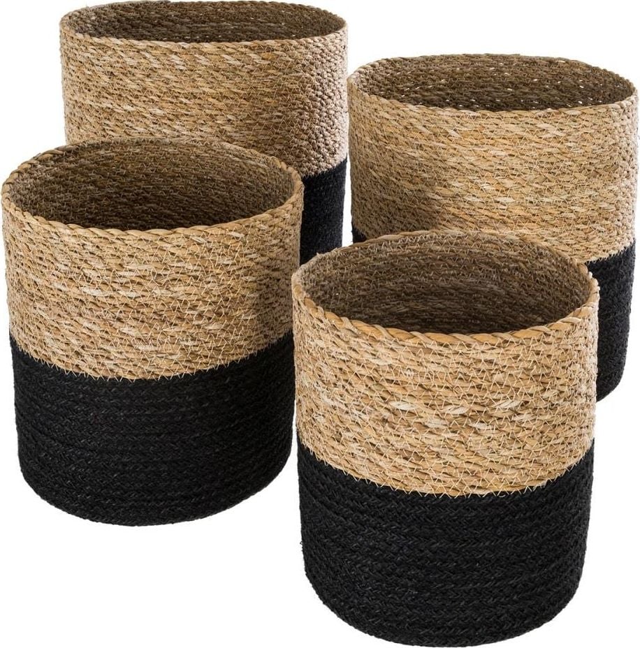Atmosphera Komplet koszy jutowych Black and White