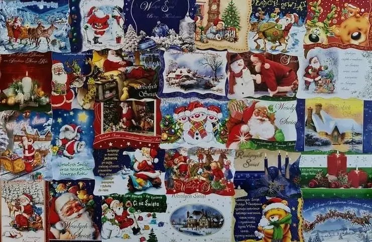 Panorama Kartka mała brokat wycinana wzory świeckie mix