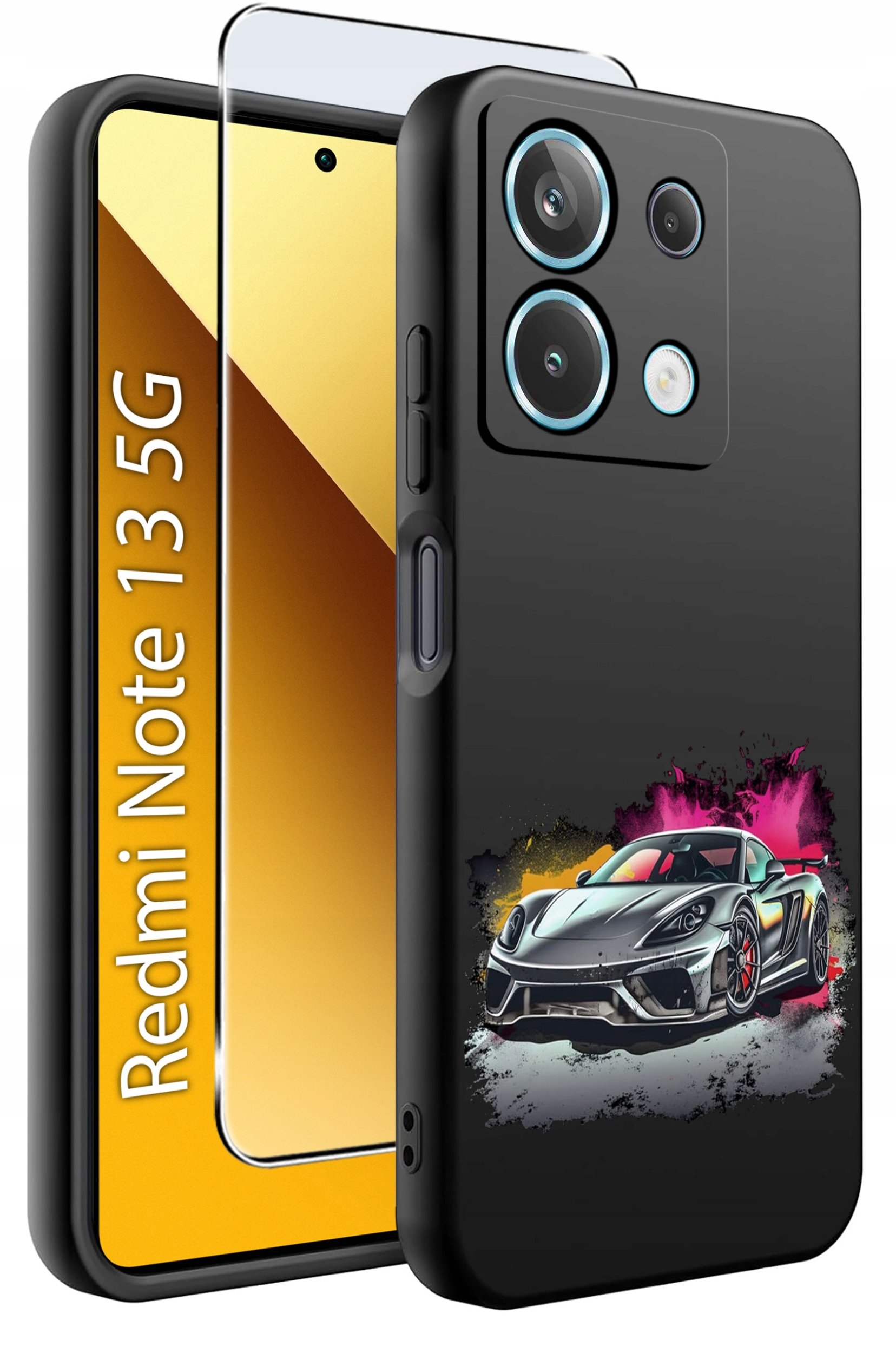 ETUI do Xiaomi Redmi Note 13 5G WZORY |SILIKONOWE MATT CASE +SZKŁO 9H