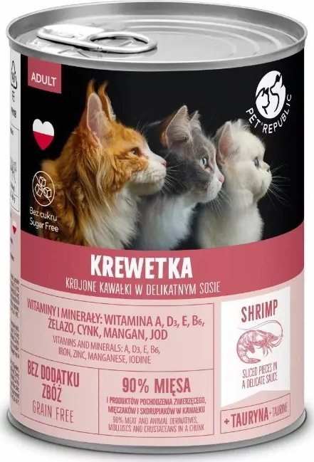 Pet Republic PetRepublic kawałki w sosie z krewetką 400g dla kota