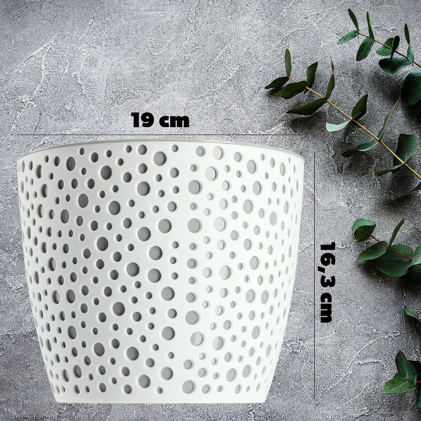 KADAX Doniczka Z Wkładem Okrągła Na Kwiaty szara 19cm