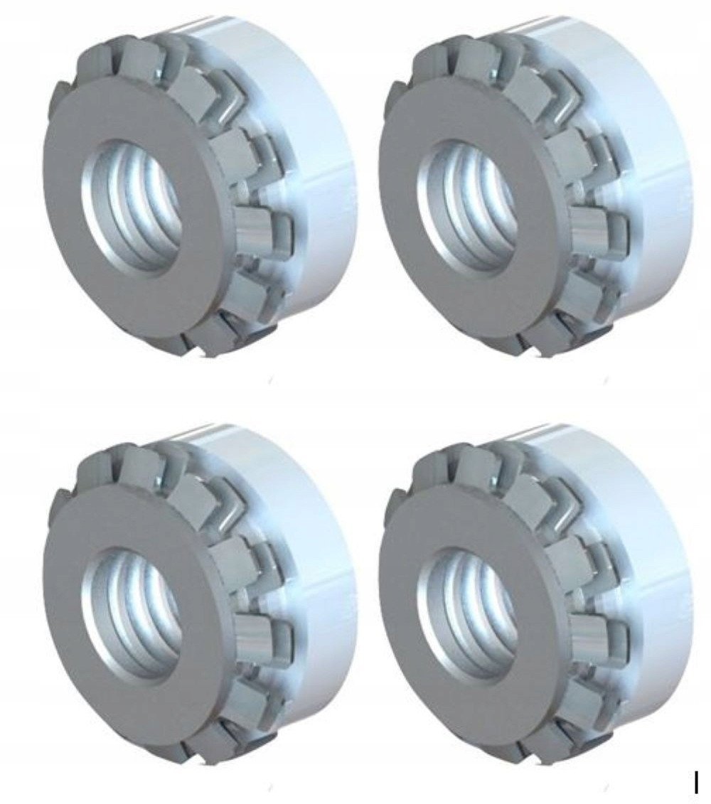 zestaw 4 wkładek Keep-Nut z gwintem M6: do zaczepów do zlewozmywaków GRANITOWYCH podwieszanych - cienki blat