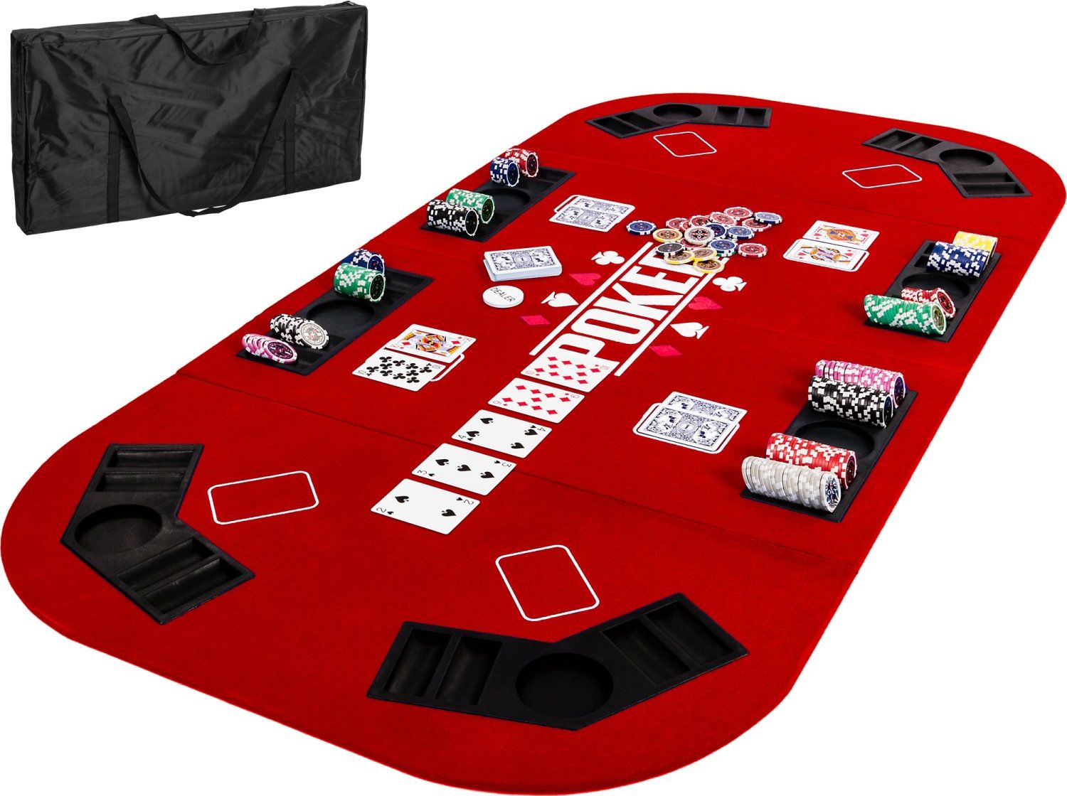MKS CZERWONY BLAT STÓŁ DO POKERA 160x80CM POKER KASYNO Unw