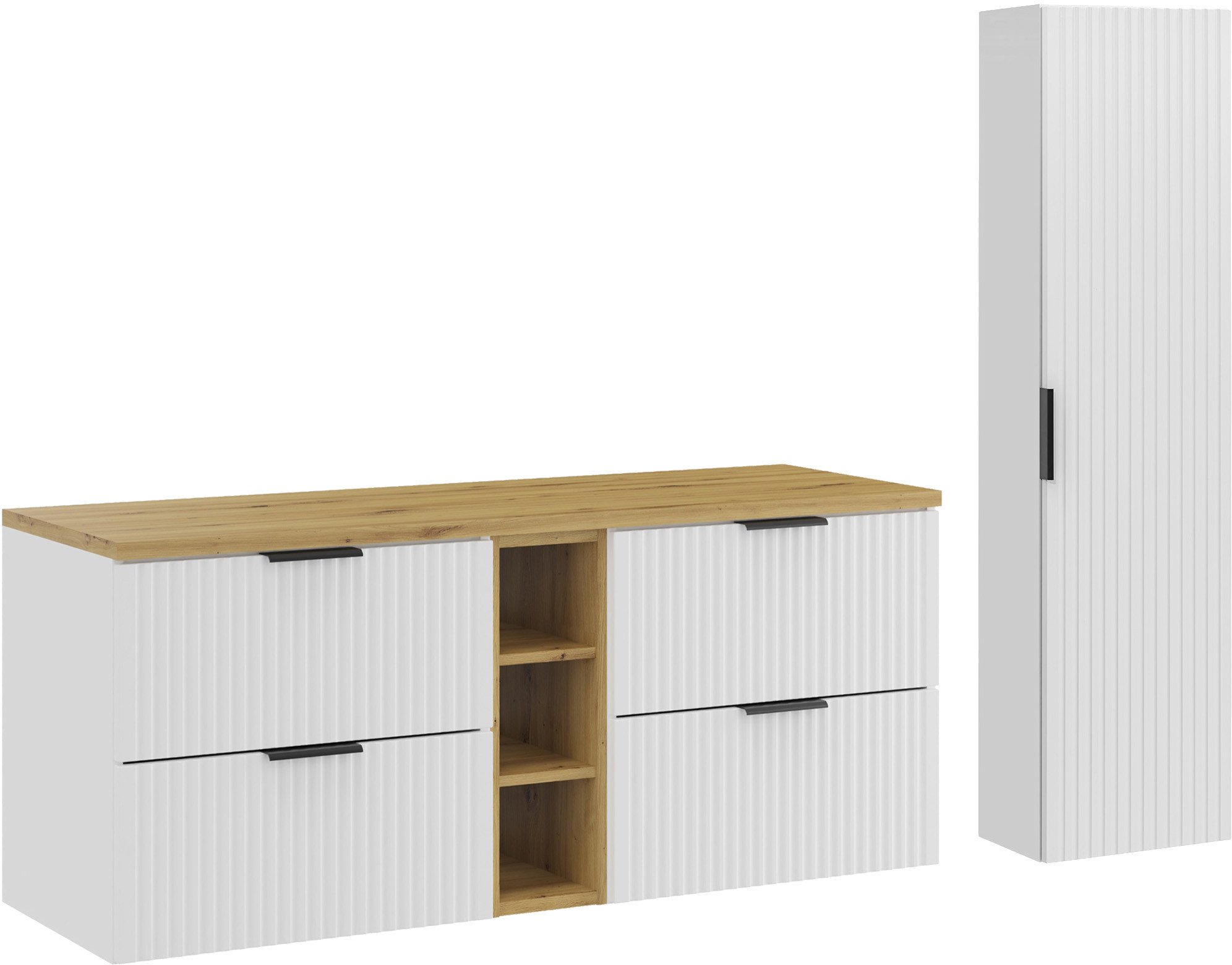 Zestaw meblowy 140cm z blatem i szafką wysoką