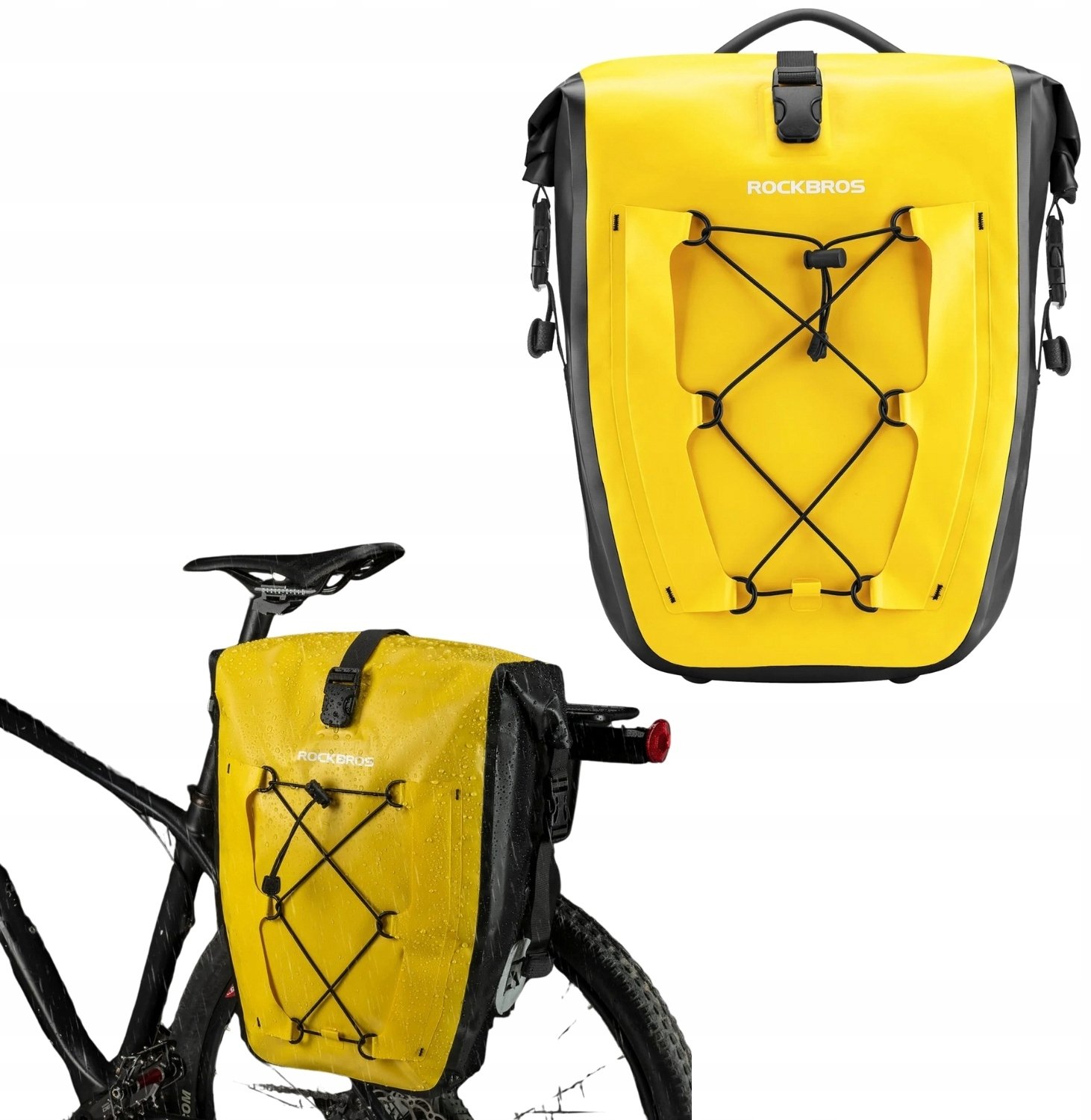 Sakwa rowerowa Rockbros 30140022005 wodoodporna 25-32L - żółta