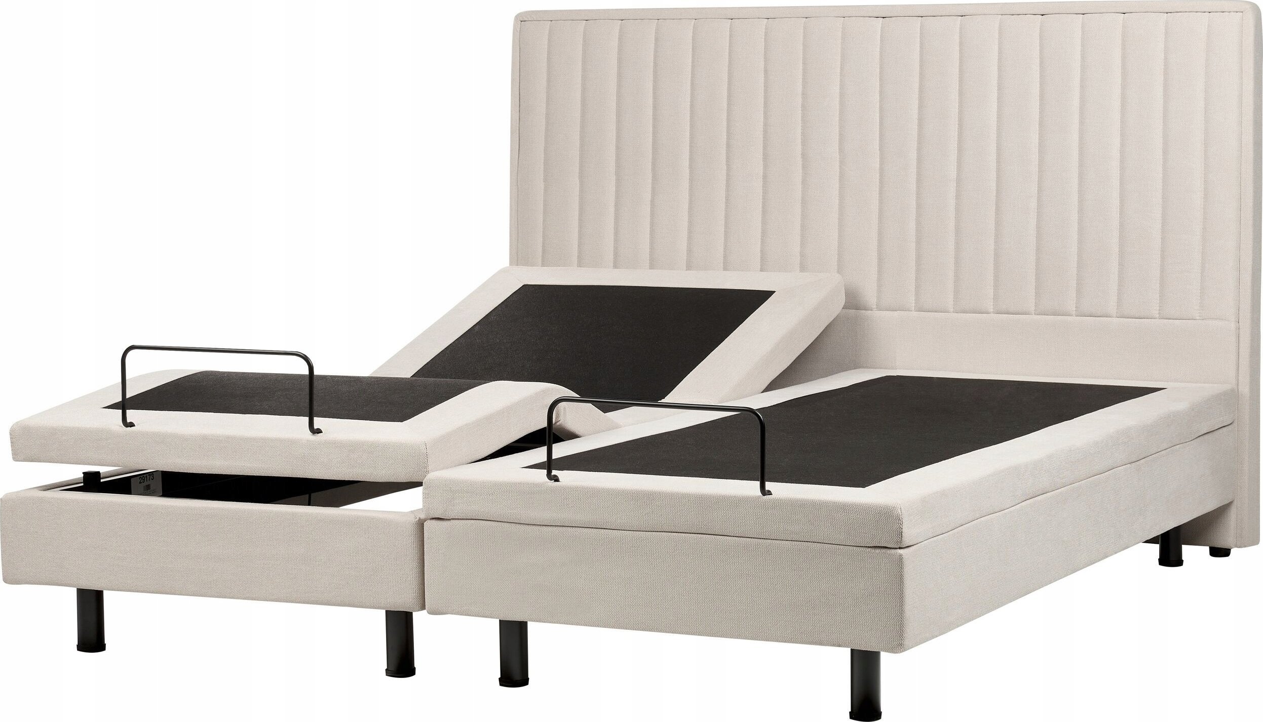 Beliani Łóżko regulowane tapicerowane 180 x 200 cm beżowe DUKE II