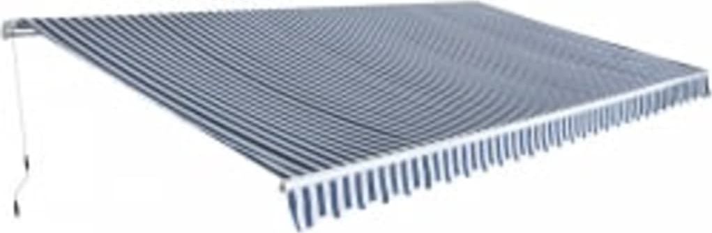 vidaXL Markiza zwijana ręcznie, 600 cm, niebiesko-biała