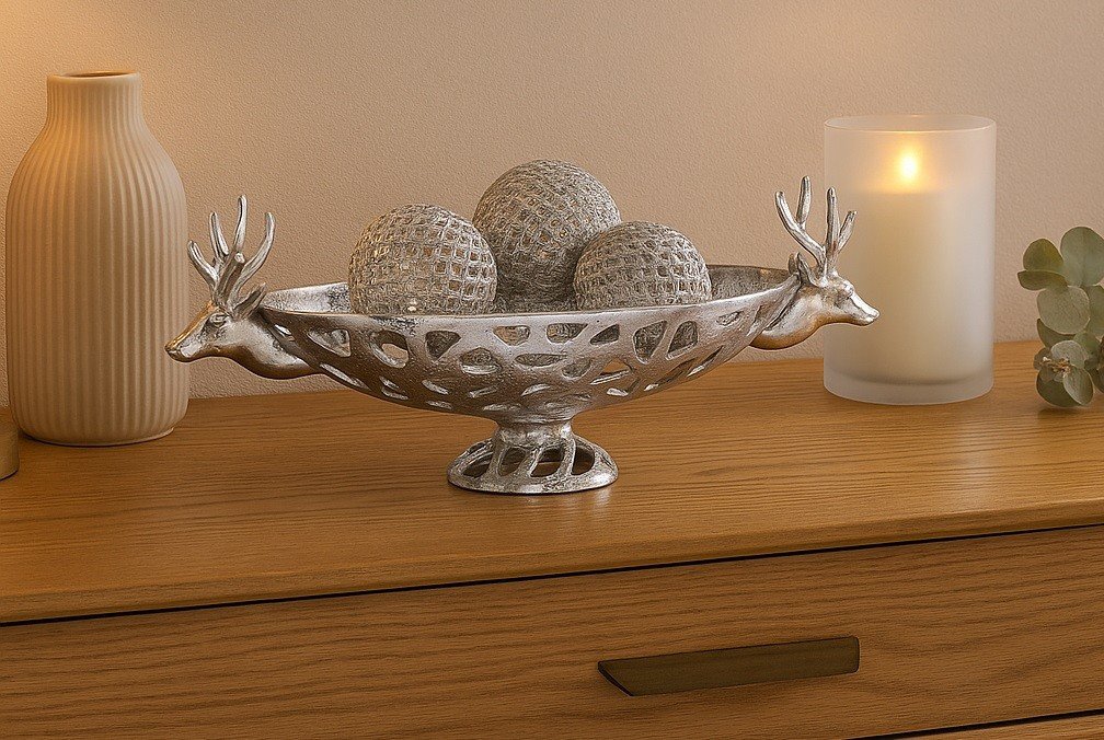 Patera ozdobna 58x18 cm Jeleń metalowa