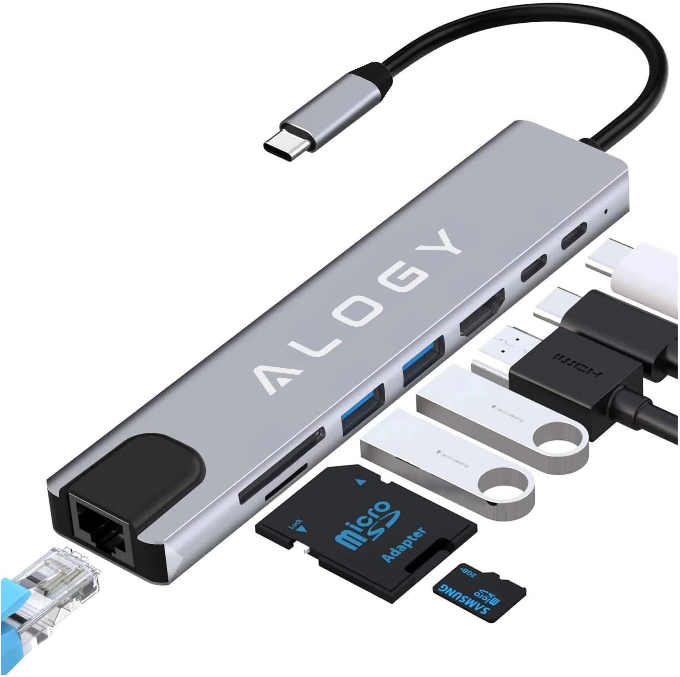 Stacja/replikator Alogy 8w1 USB-C