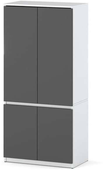 Szafa Do Sypialni Garderoba Z Półkami Drążek Nowoczesna 80cm Biała Szara