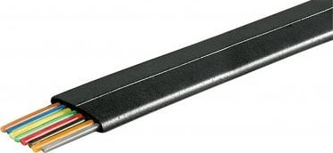 Goobay Kabel telefoniczny płaski rolka 8-przewodowy, 100 m rola, AWG 28, CCA (aluminium powlekane miedzią) - Wersja kolorystyczna Czarny