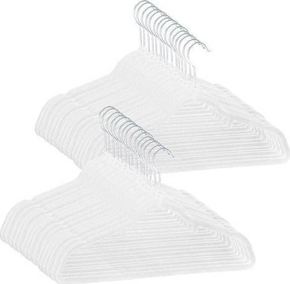 Springos Wieszaki welurowe na ubrania 30 szt. zestaw premium biały UNIWERSALNY