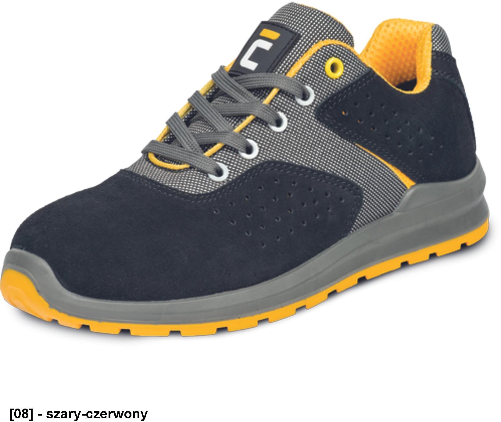 GRIMMA S1P SR - Półbuty z metalową antybrzebiciową wkładką i podnoskiem podeszwą z poliuretanu podwójnej gęstości cholewka ze - czarny/żółty 41