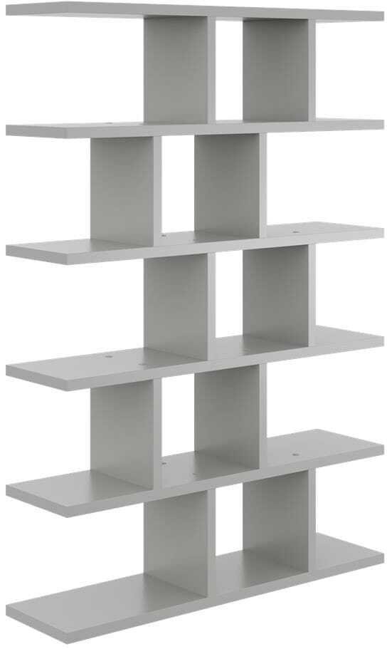 Duży regał z półkami, biblioteczka, 70x18x101 cm, szary, mat