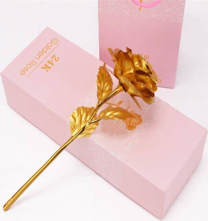 Aptel ZŁOTA WIECZNA RÓŻA w kolorze złotym Pudełko i Torba Prezentowa AG774