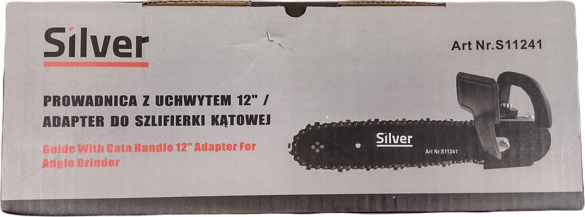 Silver ATTACHMENT FOR ANGLE GRINDER GUIDE GUIDE WITH HANDLE 12" /SILVER