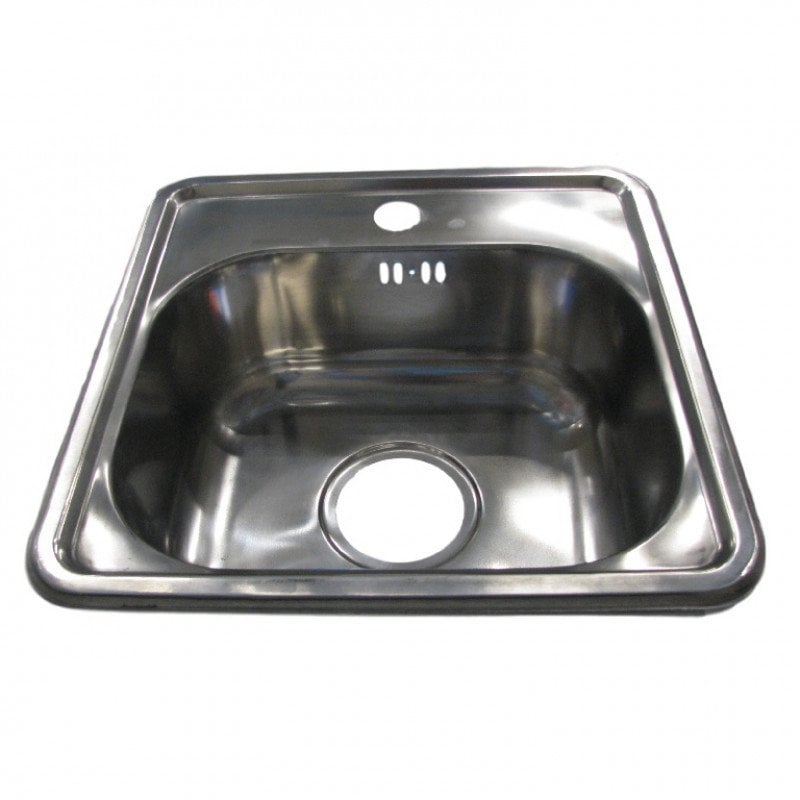 Sink TREDI, stainless steel, with siphon set, 38 x 38 cm