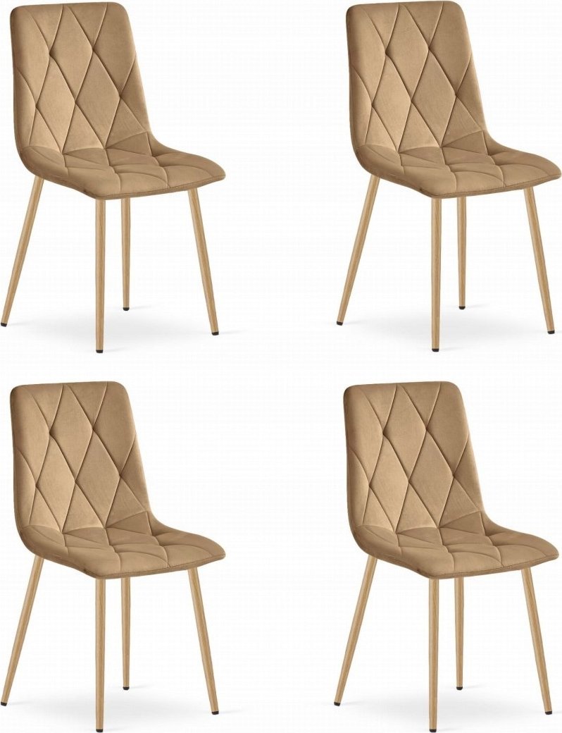 Leobert Krzesło LIBRA - brązowy aksamit / nogi kolor drewna x 4