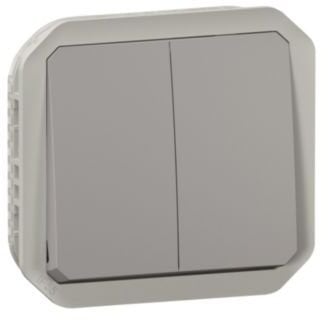 NOWE PLEXO 55 Łącznik podwójny/przycisk podwójny mechanizm 10 AX - 250V AC szary 069525L