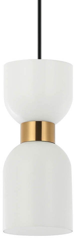 Szklana lampa wisząca Monza PND-57602-1-BRO Italux czarny biały mosiądz