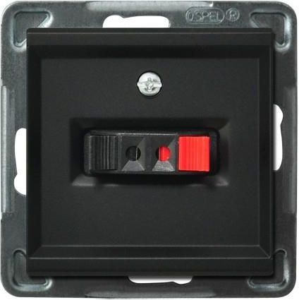 Ospel SONATA Gniazdo głośnikowe pojedyncze czarny metalik (GG-1R/m/33)