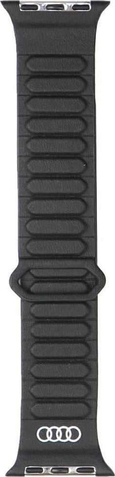 Pasek Audi Logo Synthetic Leather Magnetic Ring do Apple Watch 40/41/42mm czarny