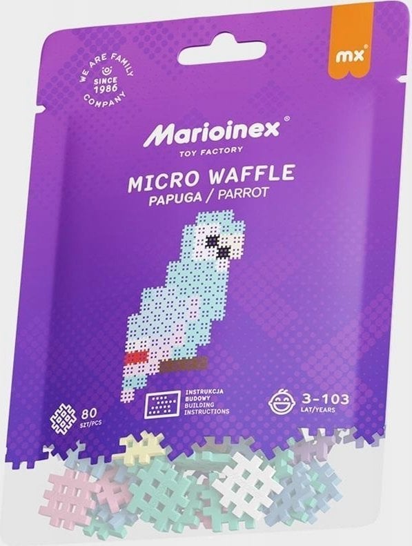 Marioinex *****Klocki micro waffle 80el Papuga 05883