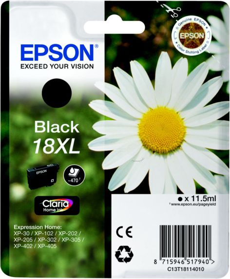 Tusz Epson Oryginalny tusz 18XL, czarny (C13T18114012)