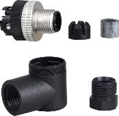 Schneider Electric Złącze męskie M12 kątowe 4-pinowe dławica Pg7 metal (XZCC12MCM40B)