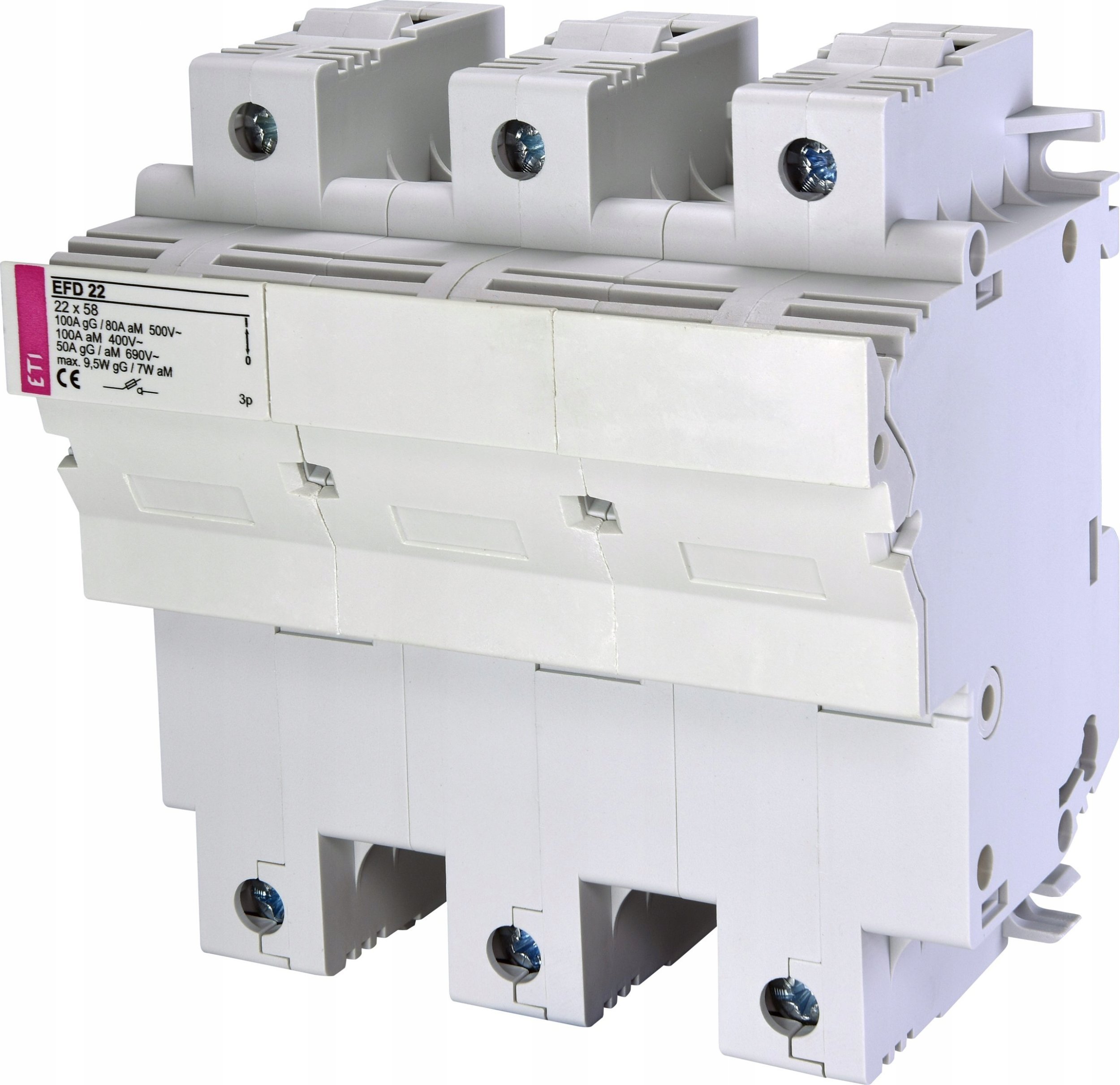 Rozłącznik bezpiecznikowy 3P 100A 22x58mm EFD 22 002570004