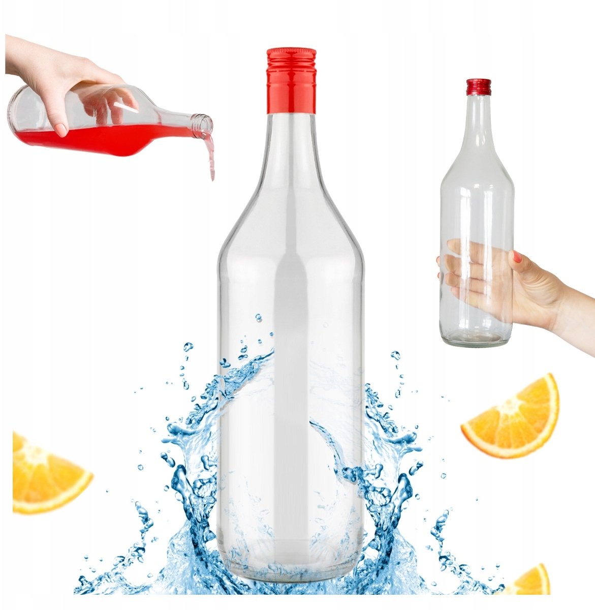 Butelka MONOPOL MONOPOLOWA 1L + Zakrętka NA WÓDKĘ ALKOHOL NALEWKI SOK