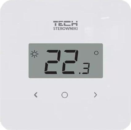 Tech Regulator pokojowy przewodowy T-2.1, dwustanowy z pomiarem wilgotności, montaż natynkowy, biały STT-2.1WH