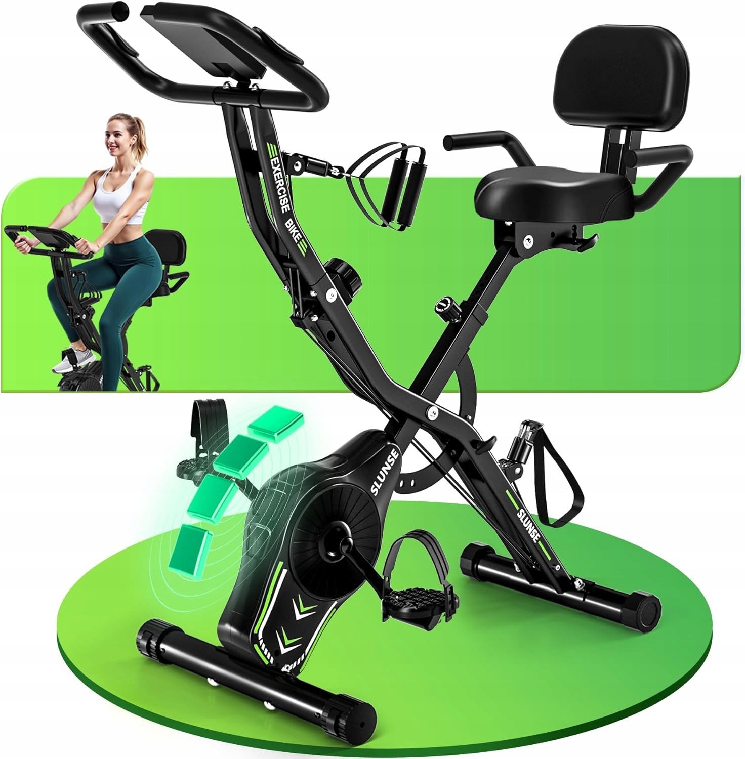 SLUNS Rower treningowy regulowany opór do 160 kg