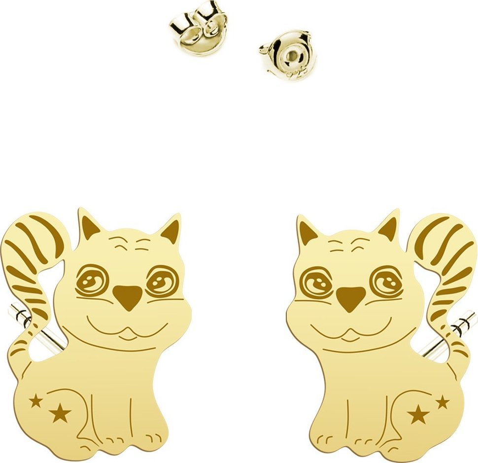 Radziszewska Jewellery Kolczyki Pozłacany Kotek